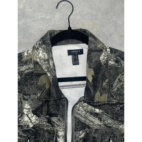 Camo Printed Work Jacket, Cotton Canvas, Men’s L, Carpenter Style Hardware - Picture 2 of 4